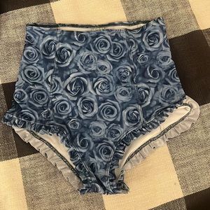 Kortni Jeane Blue Rose High Waisted swimmer. Size X-Small